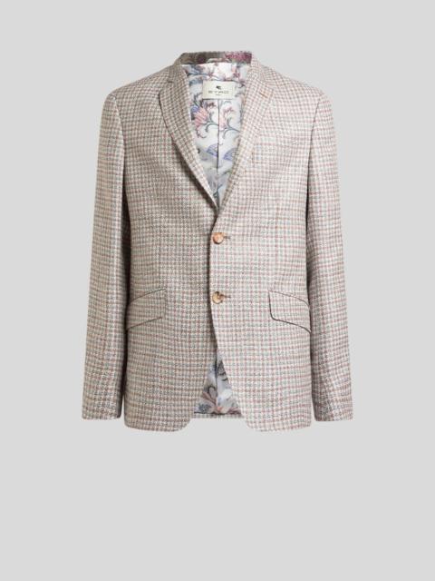 Etro SINGLE-BREASTED JACKET IN WOOL-BLEND BASKETWEAVE