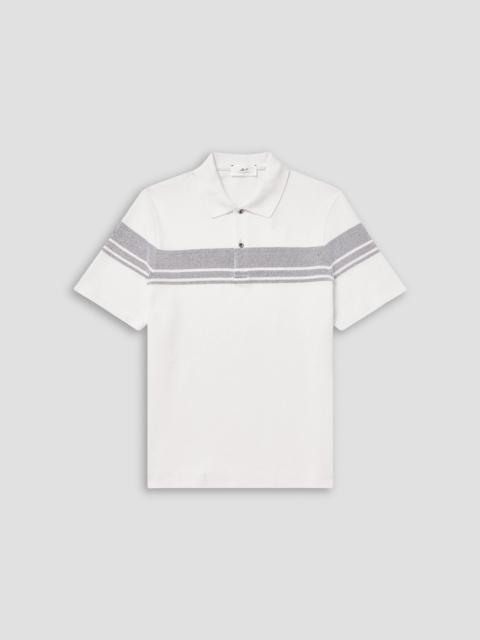 Other Designers Striped cotton-piqué polo shirt
