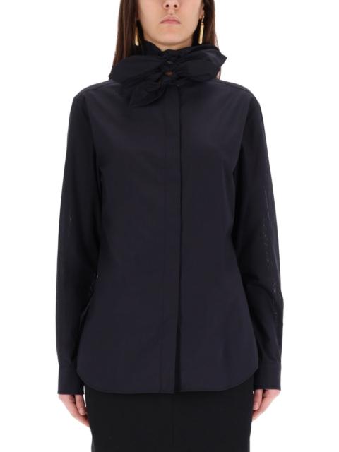 Moschino JACQUARD COTTON POPLIN SHIRT WITH BOWS