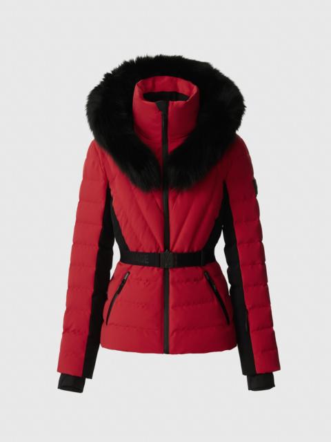 MACKAGE ELITA-ZR Down ski jacket with removable blue fox fur trim