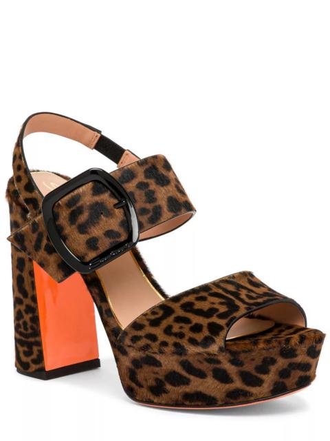 Santoni Women's Animal Print Cavallino Sandals