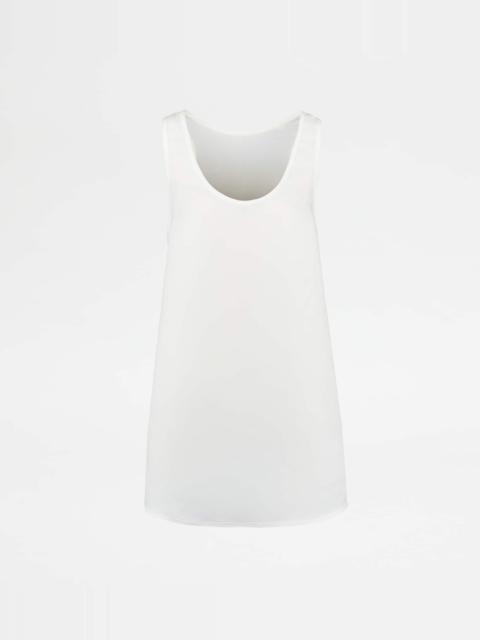 Tod's MINI DRESS IN POPLIN - WHITE