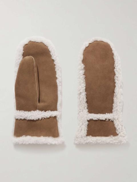 Shearling mittens Tan