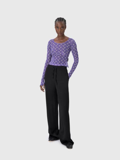 Marine Serre Recycled Moon Mesh Second Skin Cropped Top