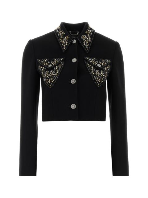 VERSACE Black wool blazer