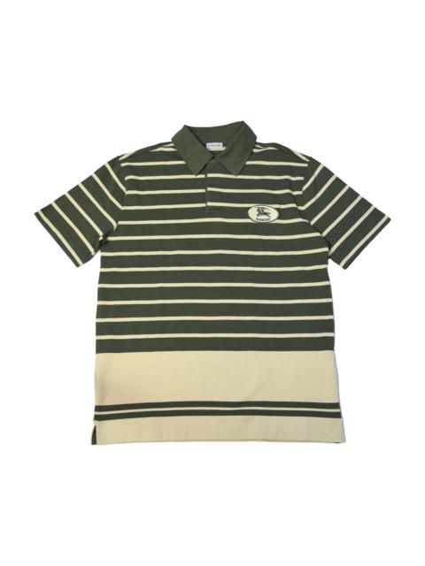 Burberry Burberry Striped Cotton Polo Shirts Green Beige