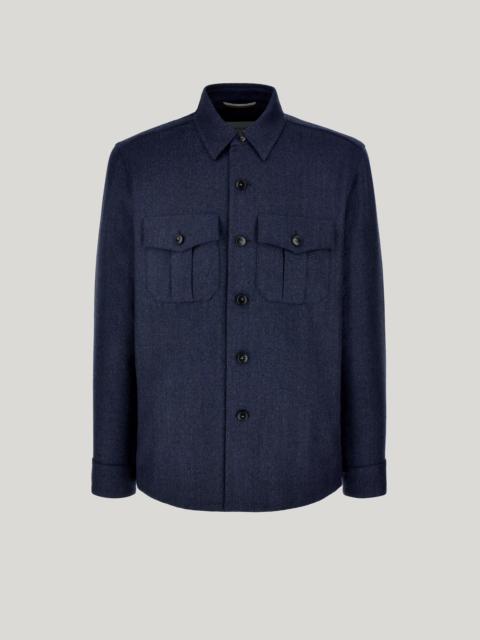 Canali BLUE PURE WOOL SHIRT JACKET - IMPECCABILE