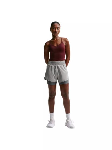 Nike Women's One Dri-FIT High-Waisted 3" 2-in-1 Shorts -Grey