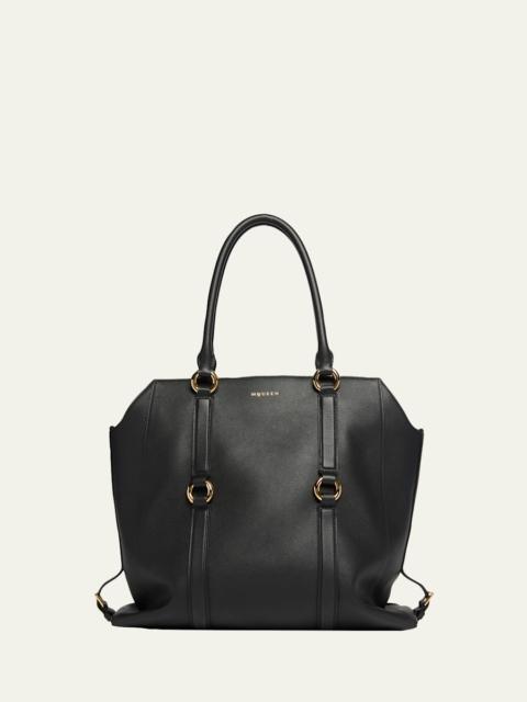 Alexander McQueen Farringdon Ring-Embellished Leather Tote Bag
