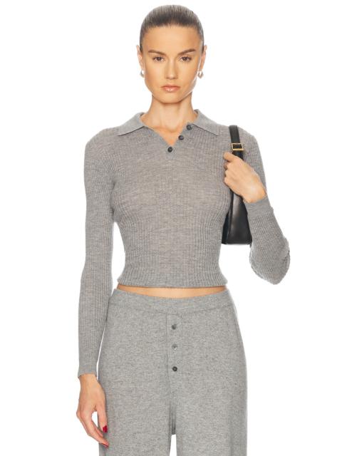 GUEST IN RESIDENCE Long Sleeve Shrunken Cashmere Polo