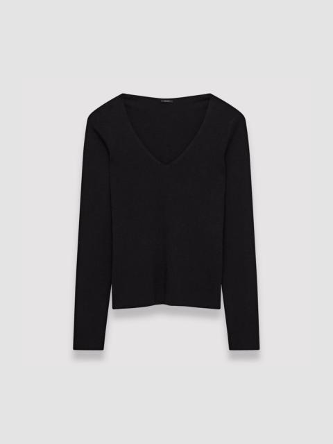 JOSEPH Silk Stretch V Neck Top