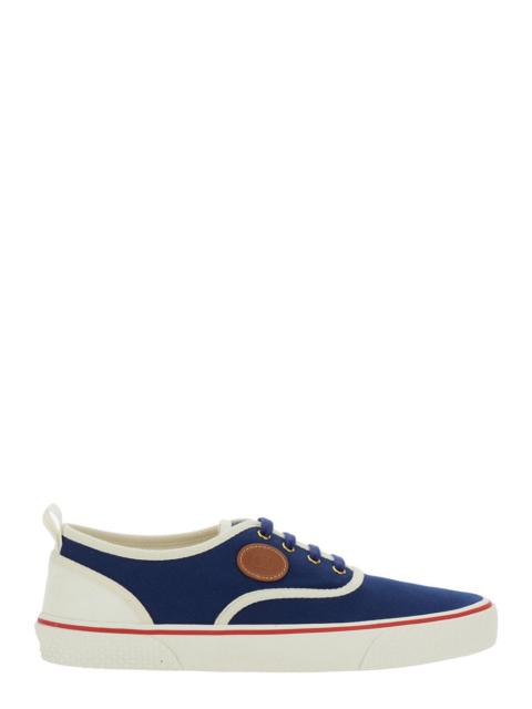 Valentino Valentino Garavani Men Blue Low Top Sneakers With Vlogo Patch On The Side In Cotton Man