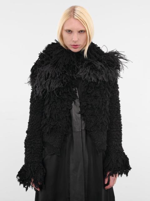 Ann Demeulemeester Leke Black Feather Shearling Jacket