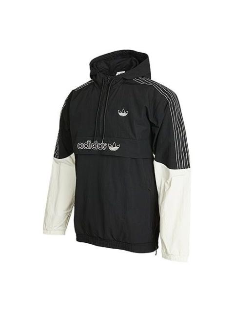 adidas adidas originals Logo Casual Sports Windproof Hooded Jacket Black GN2429