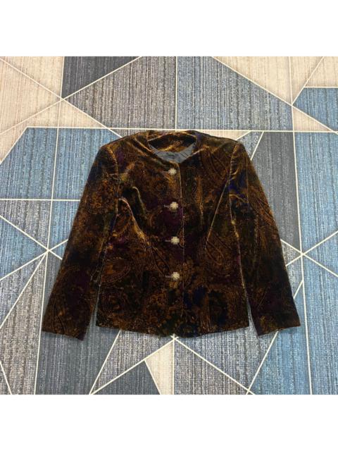 Other Designers RETRO PAISLEY VELVET CROPPED JACKET RARE VINTAGE STYLE
