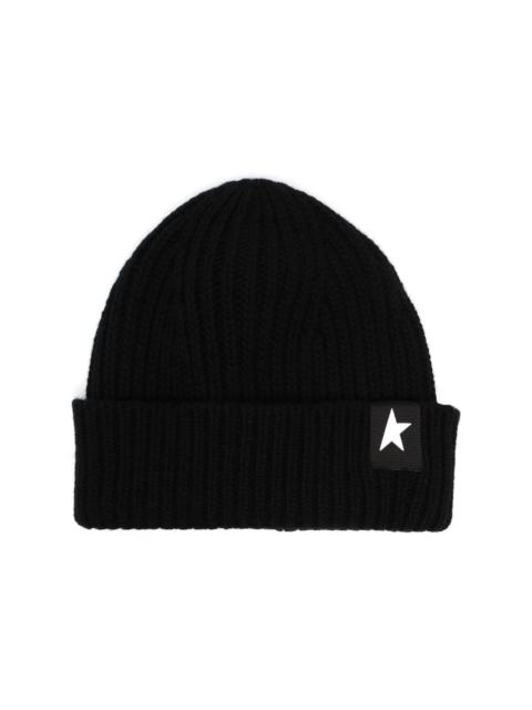 Golden Goose star patch ribbed beanie