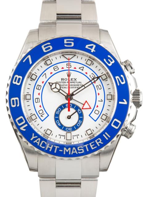 ROLEX Used White Dial Rolex Yacht-Master II Ref 116680 Mercedes Hands