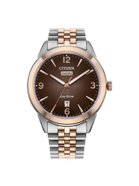 Other Designers Citizen Rolan Eco-Drive Brown Dial Two-Tone Men's Watch AW0156-57X