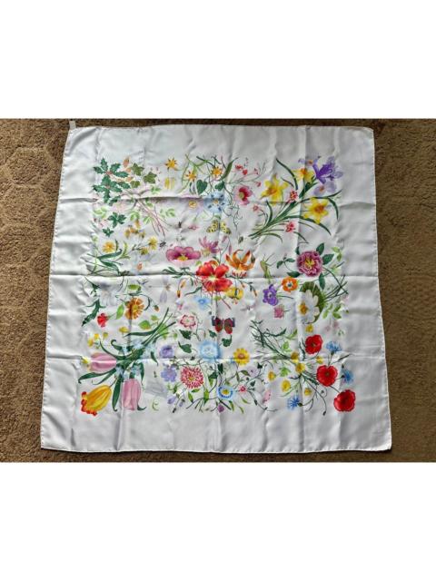 GUCCI Authentic Gucci FloraPrinted Silk Twill Carré Scarf