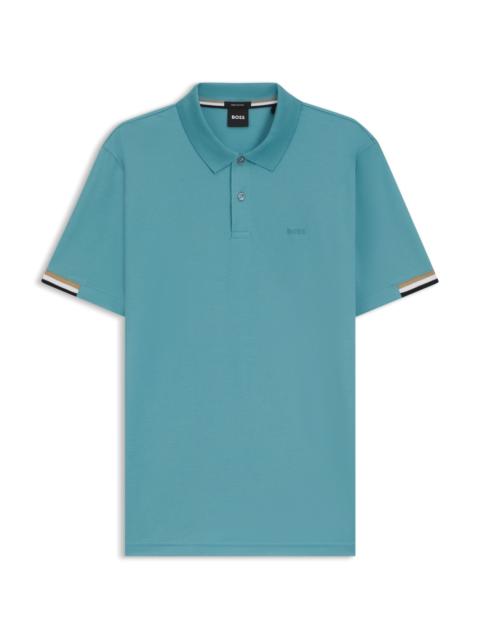 BOSS REGULAR-FIT POLO SHIRT WITH RUBBERIZED LOGO
