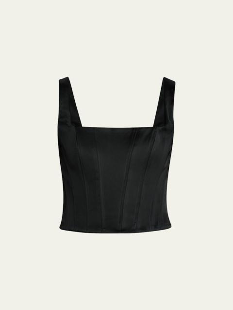 Alice + Olivia Lilianna Satin Corset Top
