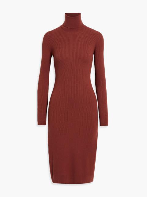Another Tomorrow Ribbed wool-blend turtleneck midi dress