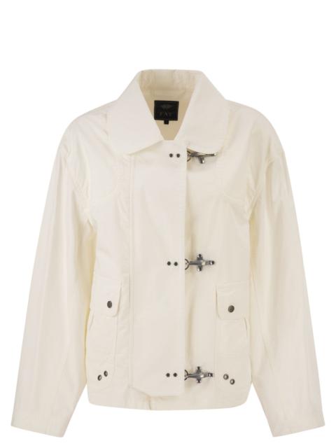 Other Designers Fay Women Cropped Technical Cotton Jacket With Signature Hook Fastening
