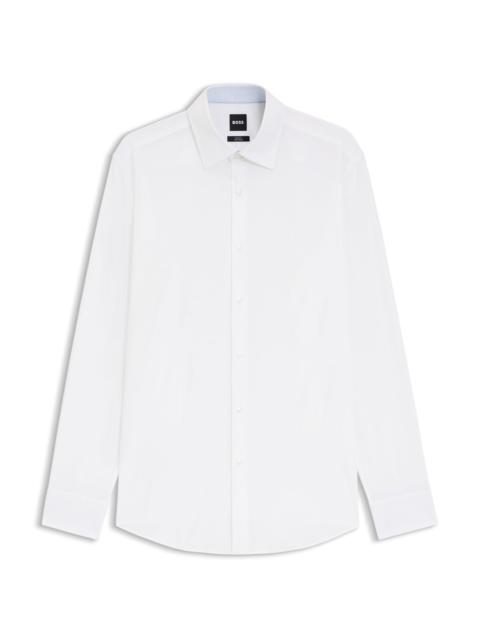 BOSS EASY-IRON SLIM-FIT SHIRT IN STRETCH-COTTON POPLIN