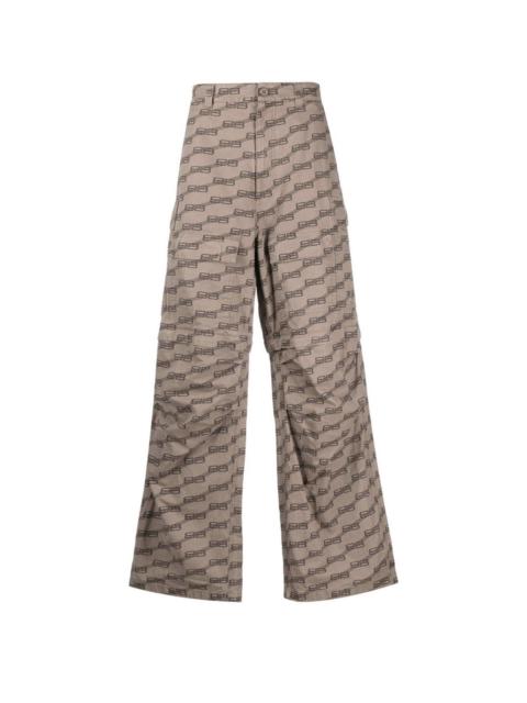 BALENCIAGA Balenciaga All over Logo Print Detachable Cargo Pants