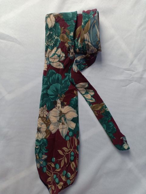Other Designers Vintage - Rare Silk Neck Tie Mickey Mouse Floral Art All Over Printed