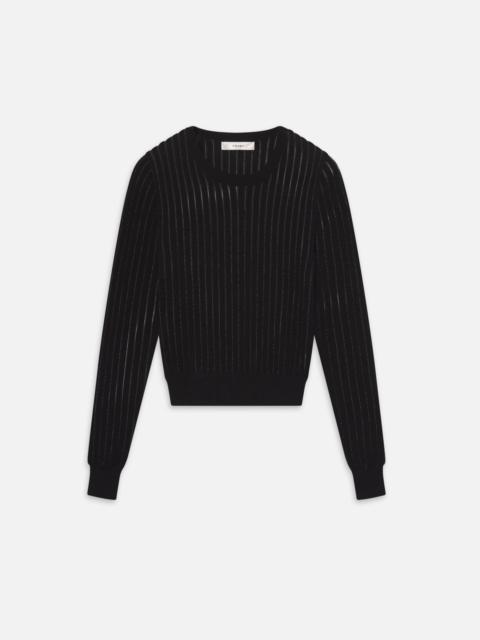 FRAME The Sheer Stripe Sweater in Black