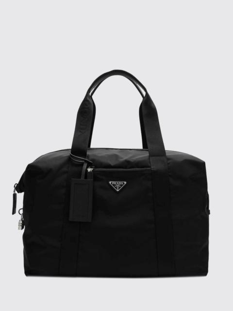 Prada Prada Men Black Re-Nylon And Saffiano Travel Bag Prada