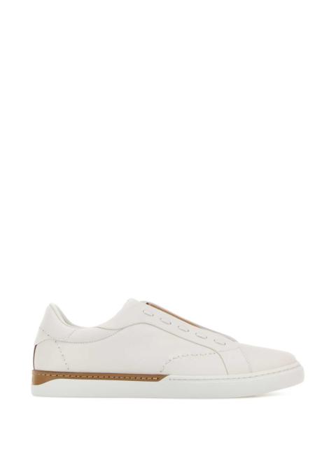 FENDI Fendi Men Chalk Leather Fendi City Slip Ons