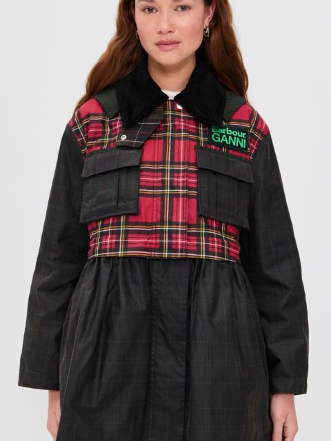 Barbour Barbour x Ganni Tartan Peplum Wax Jacket