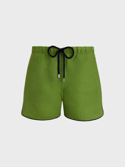 Vilebrequin Men Linen Swim Trunks Solid