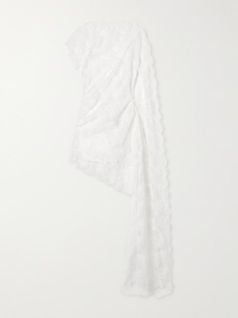 CHRISTOPHER ESBER Floating Backless Draped Lace Mini Dress