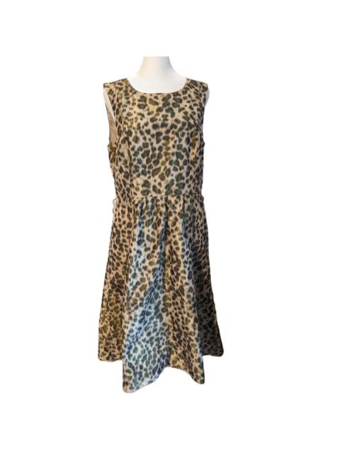 Other Designers Lafayette 148 New York - Lafayette 148 Green Leopard Blurred Print Dress Size 10