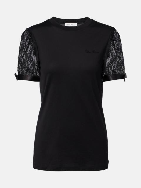NINA RICCI Lace-trimmed cotton jersey T-shirt