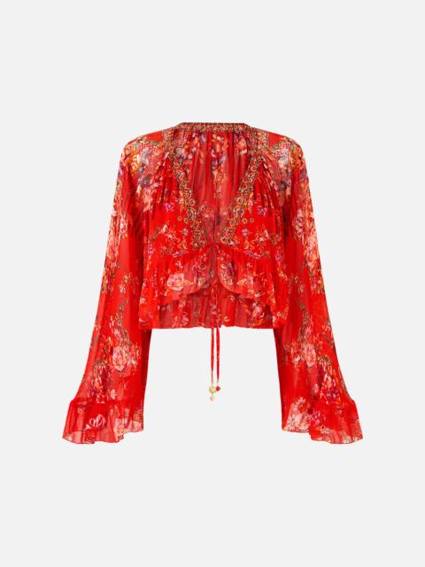 CAMILLA CROP RUFFLE TOP