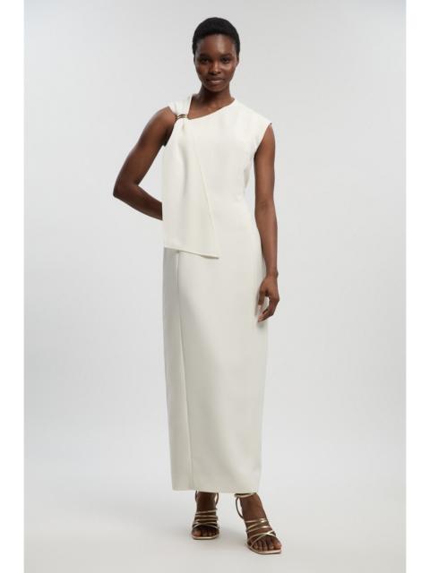 KAREN MILLEN Petite Polished Tailored Trim Detail Column Midi Dress
