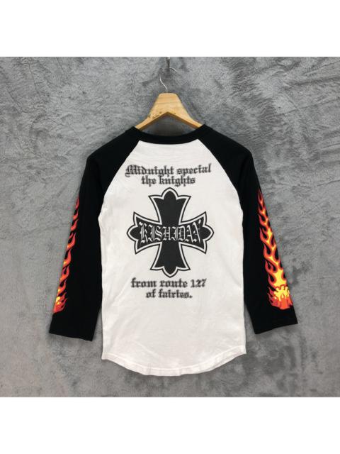 Other Designers Vintage - RARE KISHIDENNE WRERUTOGOOD Big Logo Fire 3Q Tee #4773-167