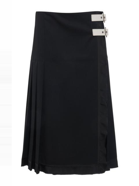 Jil Sander Wool Midi Skirt black