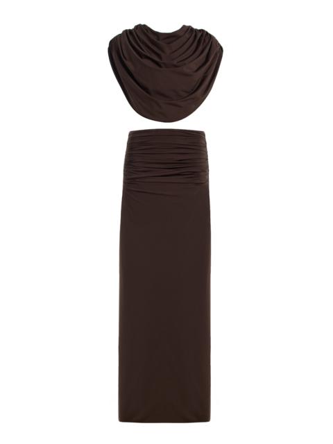 MAYGEL CORONEL Exclusive Amalra Jersey Skirt Set brown