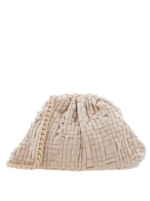 Other Designers Maria La Rosa Ribbon Satin Gold Mini Game Clutch