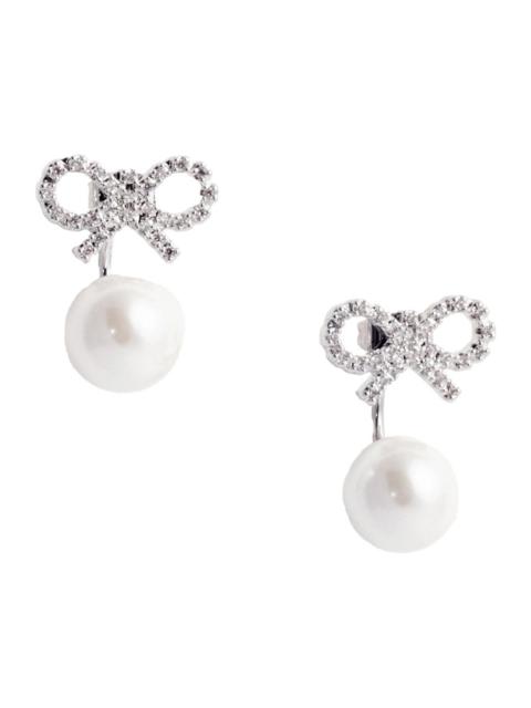self-portrait Self-Portrait Women Crystal Bow Pearl Jacket Earrings
