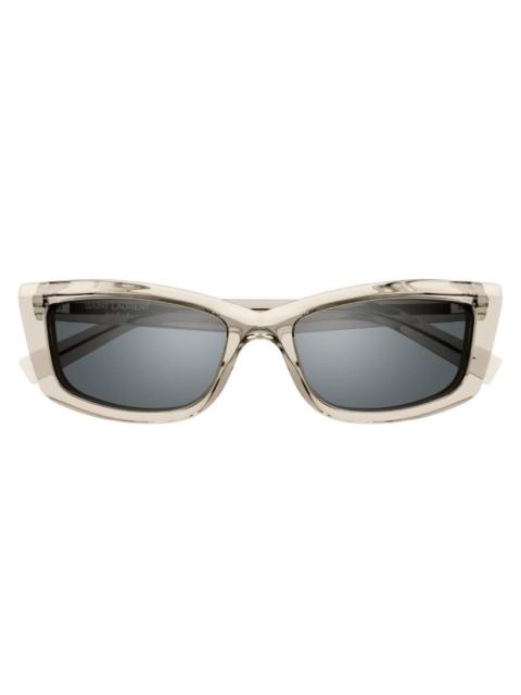 SAINT LAURENT Saint Laurent New Wave Silver Mirror Cat Eye Ladies Sunglasses SL 658 003 54