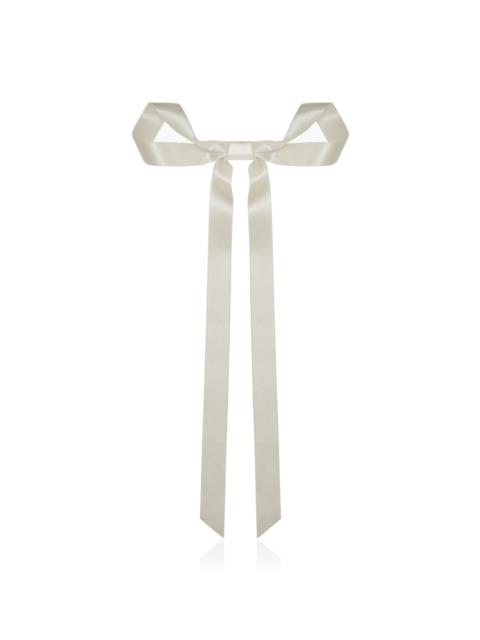 Jennifer Behr Gretta Silk Bow Barrette white