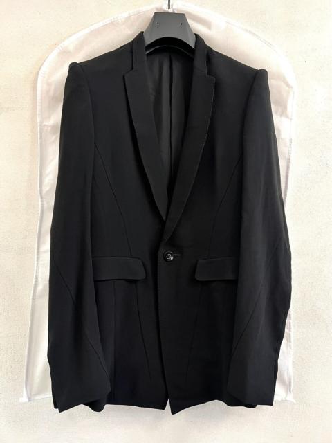 Julius Julius_7 Padded Shoulder Suit Jacket Black Notch Lapel Suit
