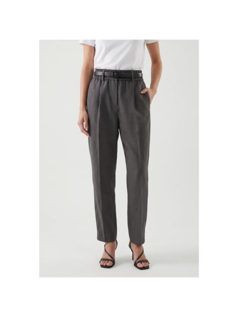 Brunello Cucinelli Brunello Cucinelli Wodark Grey Linen Blend Trousers