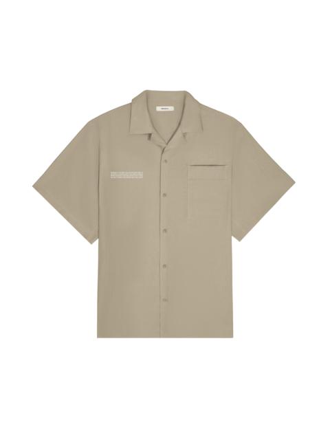 Womens DNA Linen Camp Collar Shirt - Cliff Beige